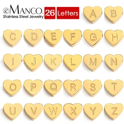 eManco Initial Name Heart Shape Pendant For Necklaces 316L Stainless Steel Necklace for Women Bracelet Make Earrings Jewelry