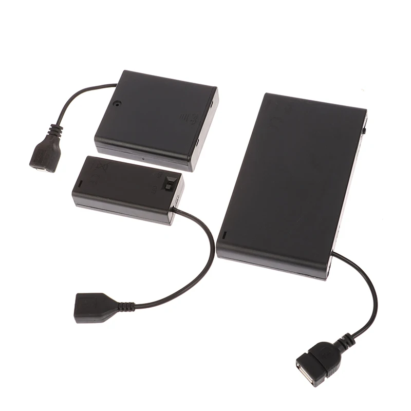 DC 4.5V Portable Mini AA Battery Holder Storage Box Case USB Power Supply Battery Box For 5th And 7th Batteries