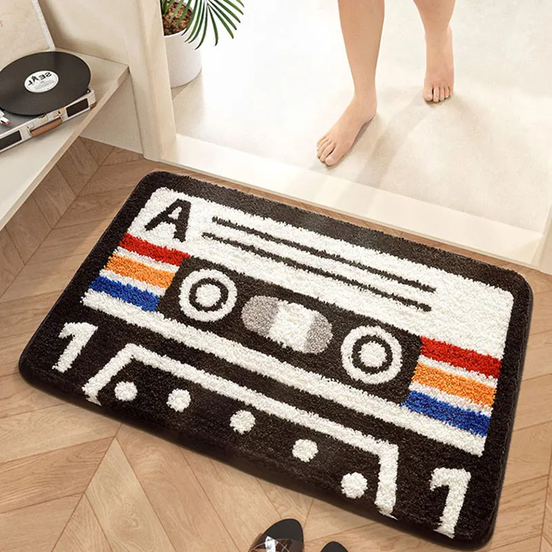 Retro Tape Carpet Living Room Music Cassette Prayer Mat Home Decoration Rug House Entrance Bathroom Floor Mats