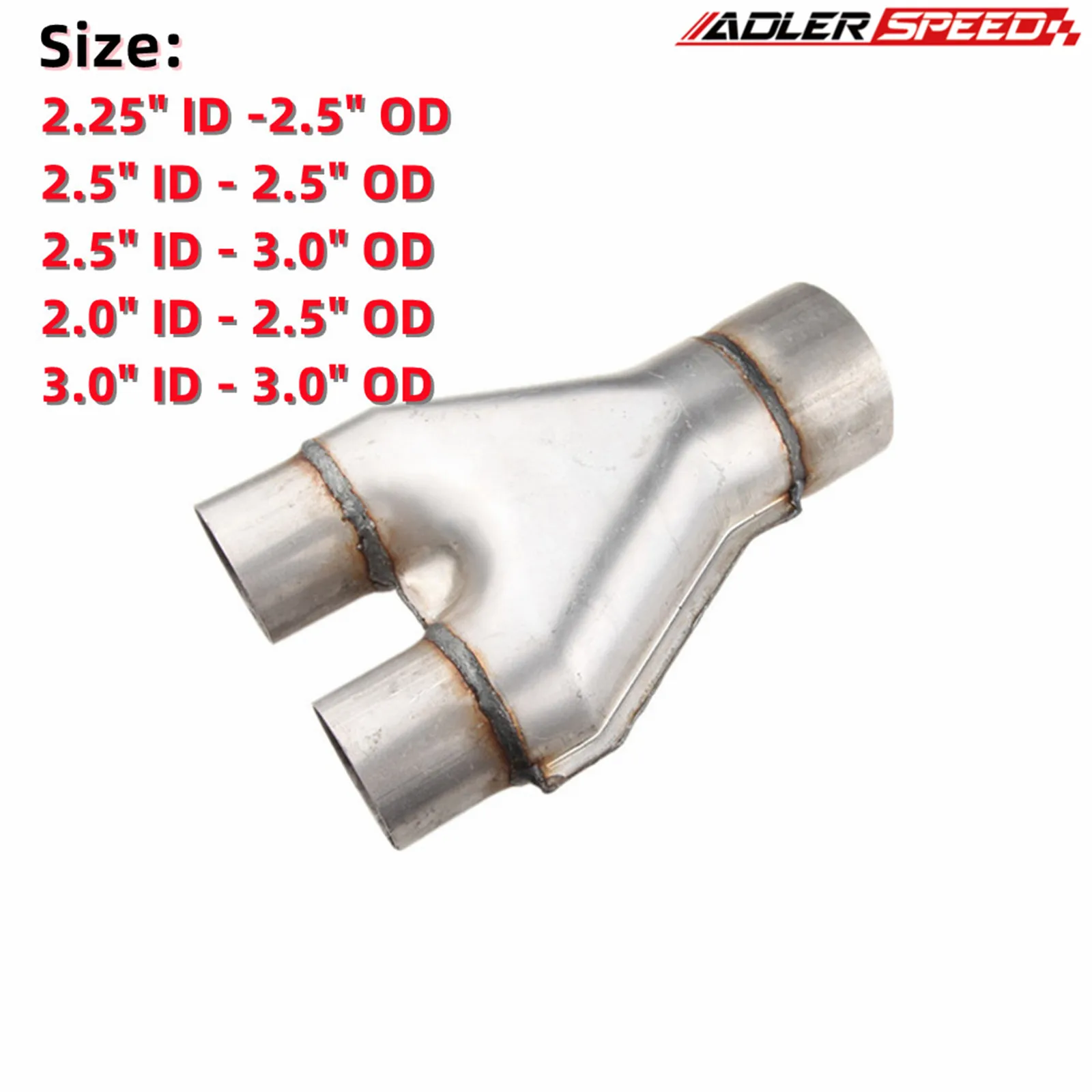 

Universal Car Exhaust Y-Pipe Aluminized Steel Exhaust Y-Pipe 3-Way Pipe Adapter Connector Tube Cone