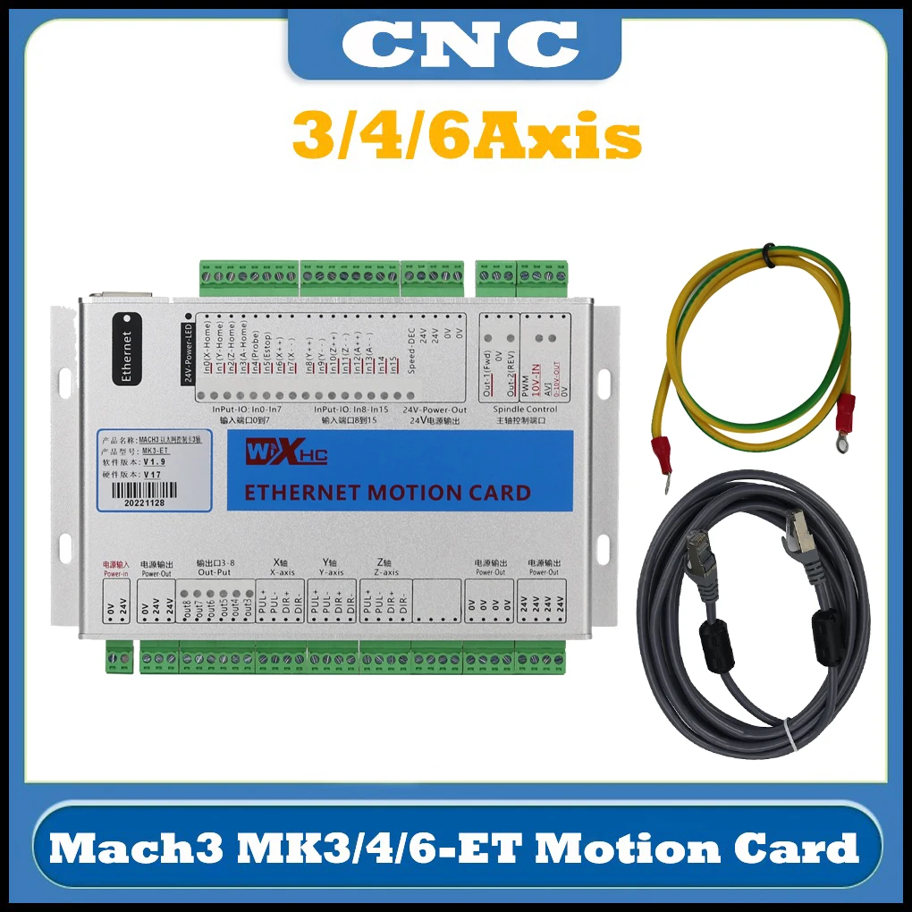 

XHC Ethernet 3/4/6 Axis MACH3 CNC Motion Control Card Frequency 2000KHZ Controller Breakout Board For Stepper Motor/Servo Motor