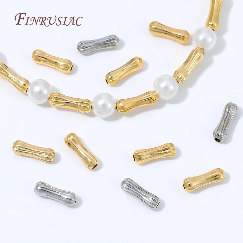 20/40/60 Stück 18K vergoldete Metallknochenperlen, Abstandsperlen für DIY-Schmuckherstellung, Halskette, Armband, Zubehör