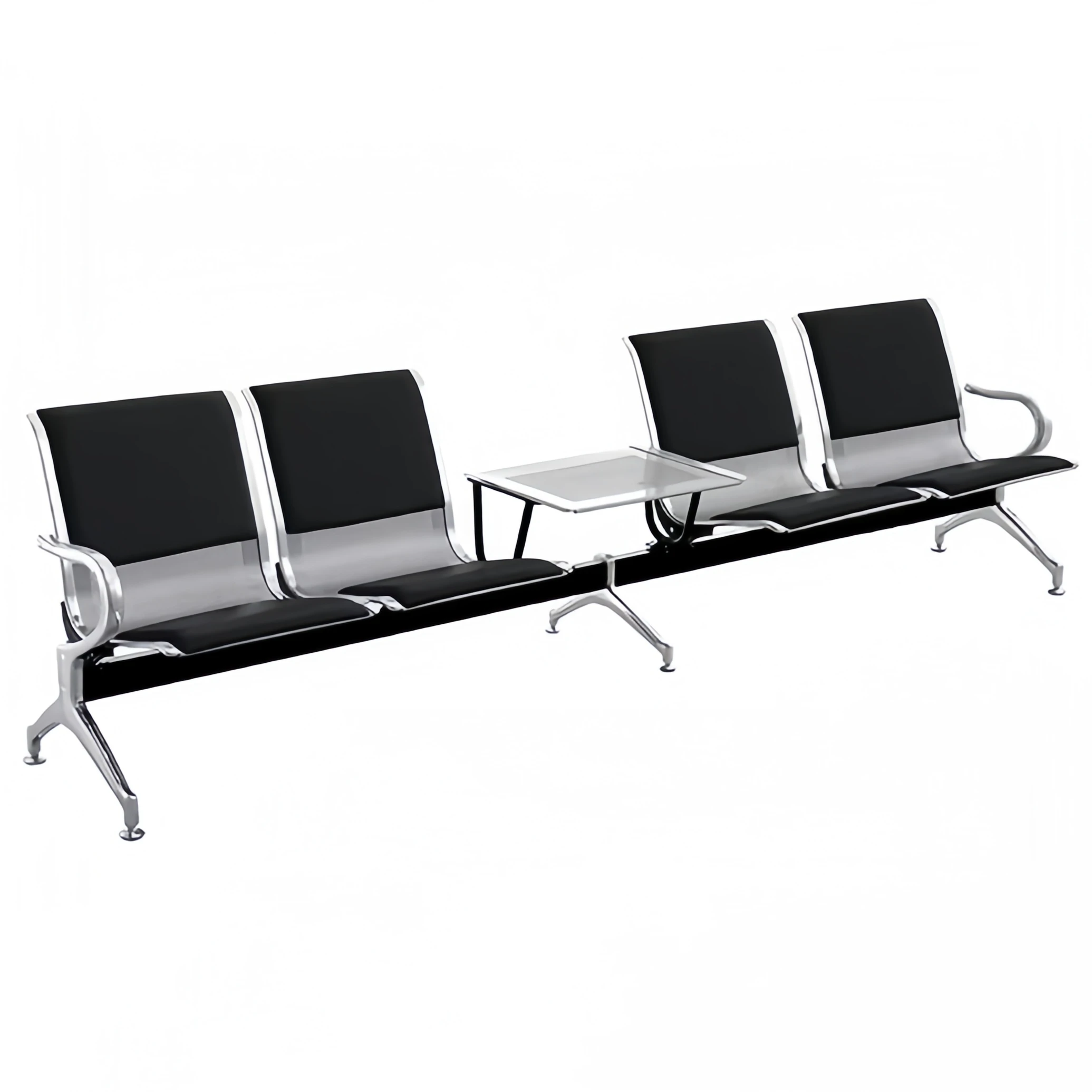 

&c Durable Modern Outdoor Chair Row Chair with Middle Tea Table Steel Material for Airport Hospital Car Station School Use