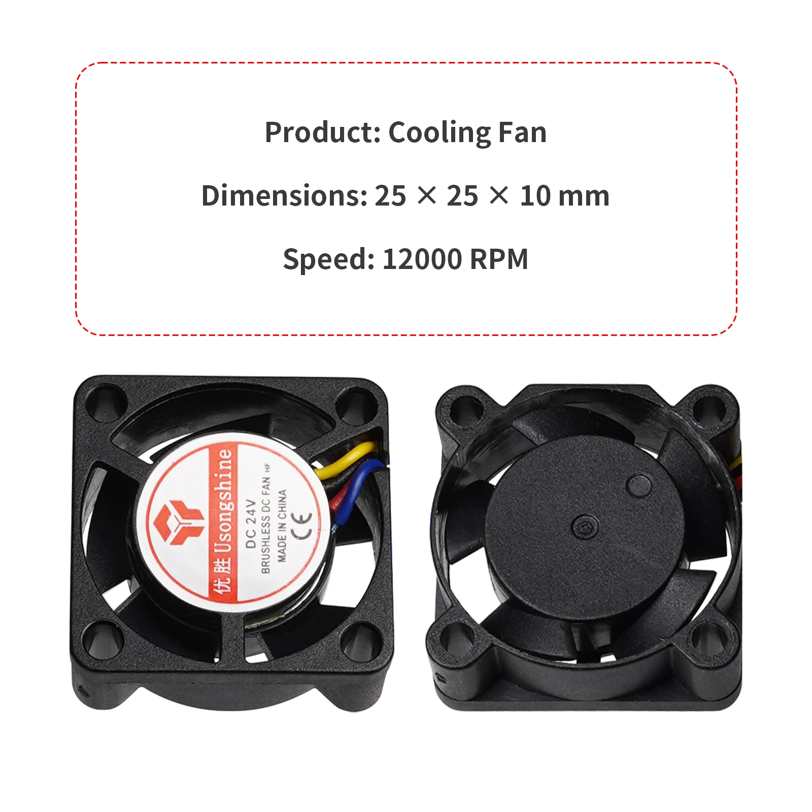 3D Cooling Fan For Flashforge Creator 5/ Creator 5 Pro 2510 Extruder Front Cover Nozzle Cooling Fan Printer Part 3D Extruder Fan