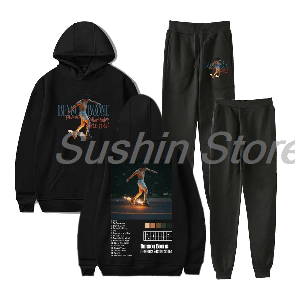 

Benson Boone Fireworks & Rollerblades Album Tour Hoodie Jogger Pants Two Piece Set Sweatshirts+Sweatpants Women Men's Set