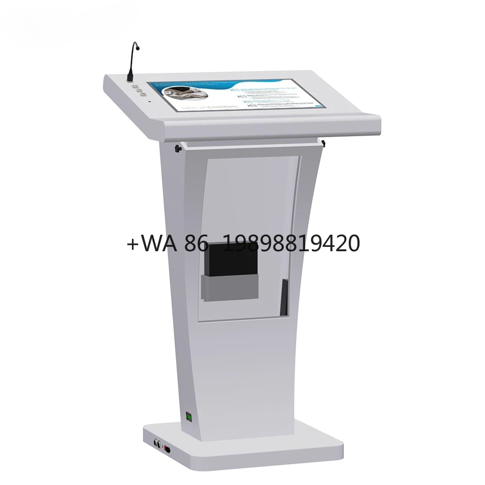 

HD Front Screen Interactive Digital Podium with Wireless Microphone for Events and Educational Lectures