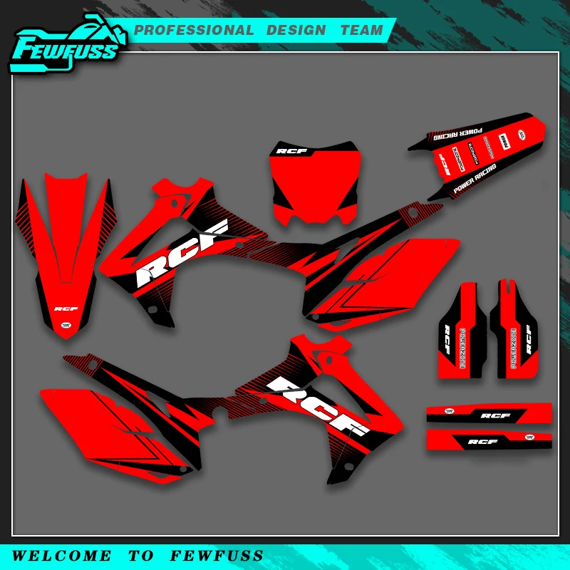 Fewfuss For HONDA CRF250 CRF 250 2014 2015 2016 2017 CRF450 CRF 450 2013 2014 2015 2016 Graphics Decals Stickers Motorcycle