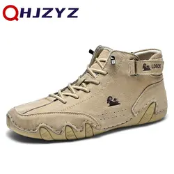Men Leather Casual High Top Sneakers Winter Fur Plush Ankle BootsNew Luxury Footwear Shoes Zapatos Hombre