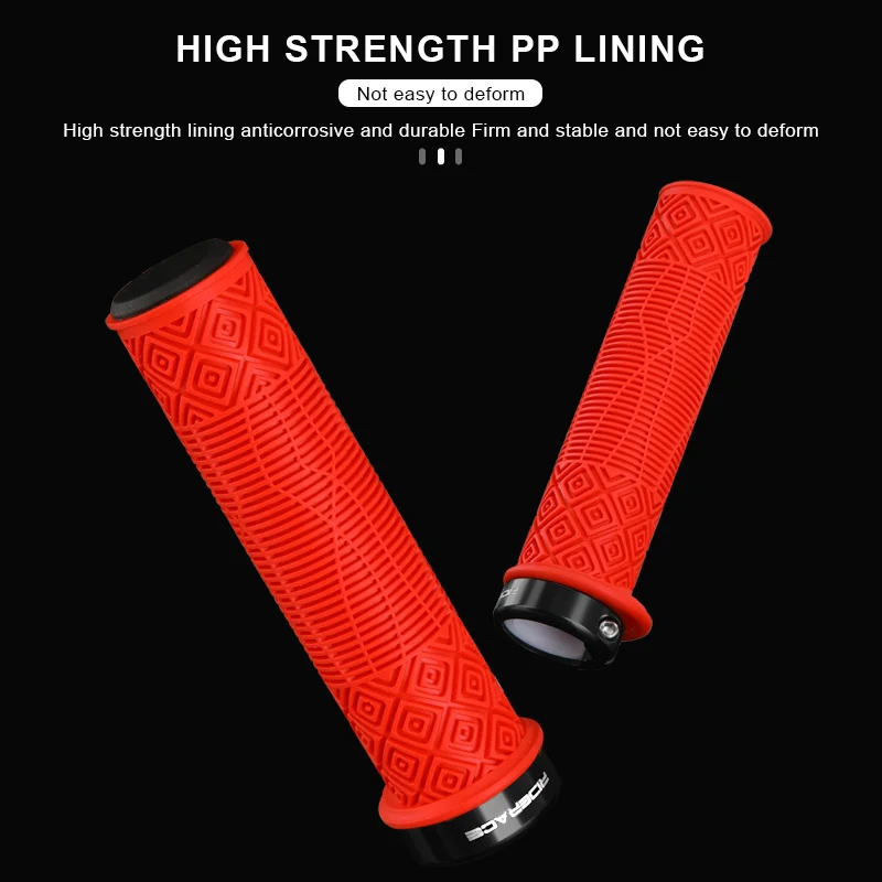 RIDERACE Bicycle Handlebars Grips Anti-skid Comfy Bar Ends Bike Handle Bar Bmx Steering Grip TPR Rubber Ergonomic Mountain Mtb - view 3