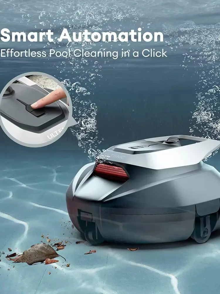 5200mAh Ultenic Pooleco P10 Kabelloser Roboter-Poolreiniger, 90 Minuten Laufzeit, Doppelmotoren-Auto-Vakuum für Einbau- und Aufstellpools bis zu 850 Quadratfuß. Ft