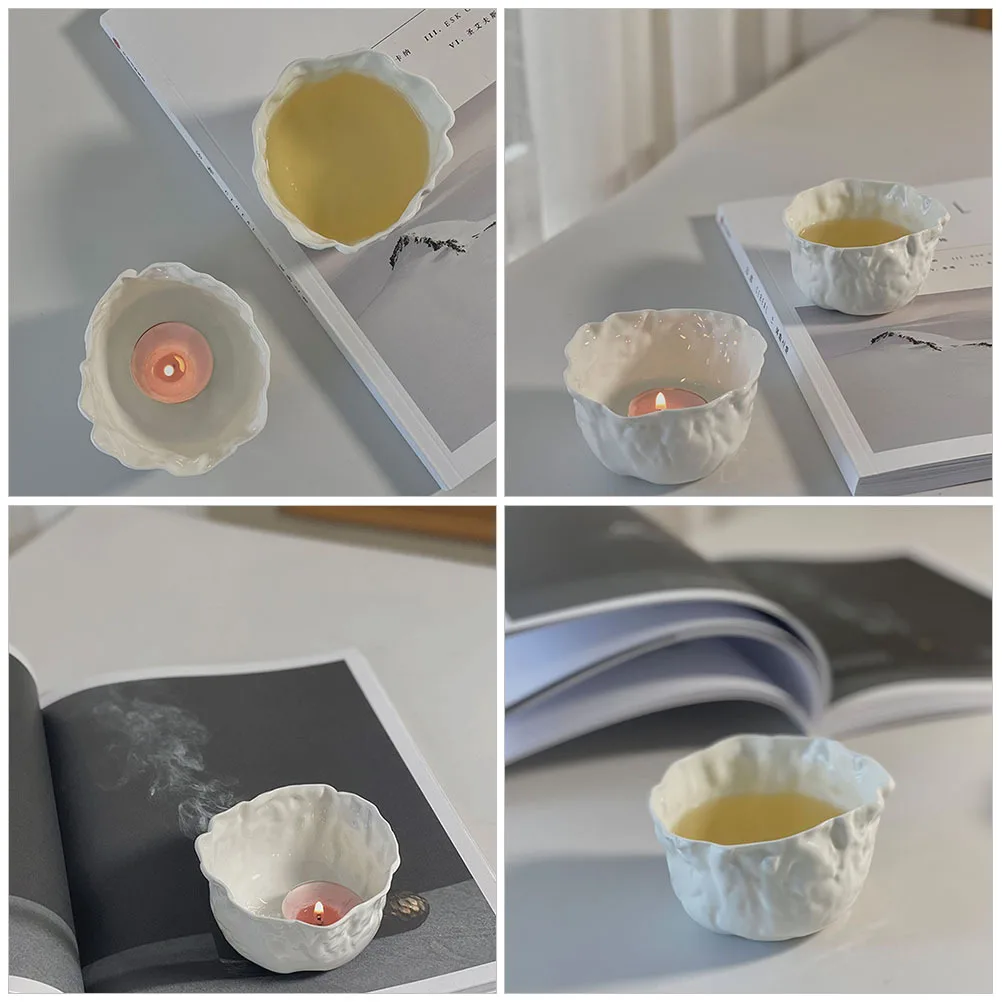 

Wrinkle Design Ceramic Tea Cup Classic Style High Temperature Resistant for Home Office Tea Ceremony Chinese Teaware Small