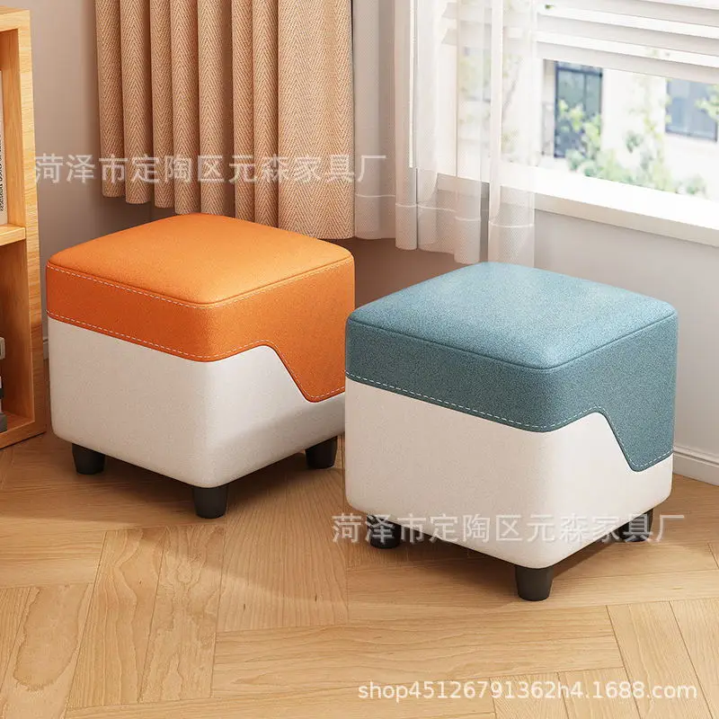 AOLIVIYA Hallway Bench Living Room Foot Stool Ottomans Changing Shoe Chair Lazy Rest Pedal Tech Cloth Wooden Kids