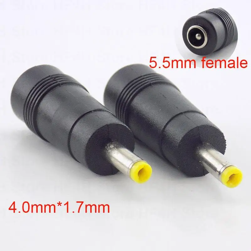 5 szt. Adapter z gniazda DC 5.5mm X 2.1mm na wtyk DC 4.0mm X 1.7mm, złącze zasilania, kabel do komputera PC, gniazdo do notebooka, laptopa B4