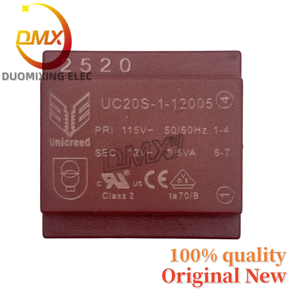 2PCS/LOT 100% brand-new transformer uc20s-1-12005pir: 115v-50/60hsec: 12v-0.5wata70/b potting transformer.