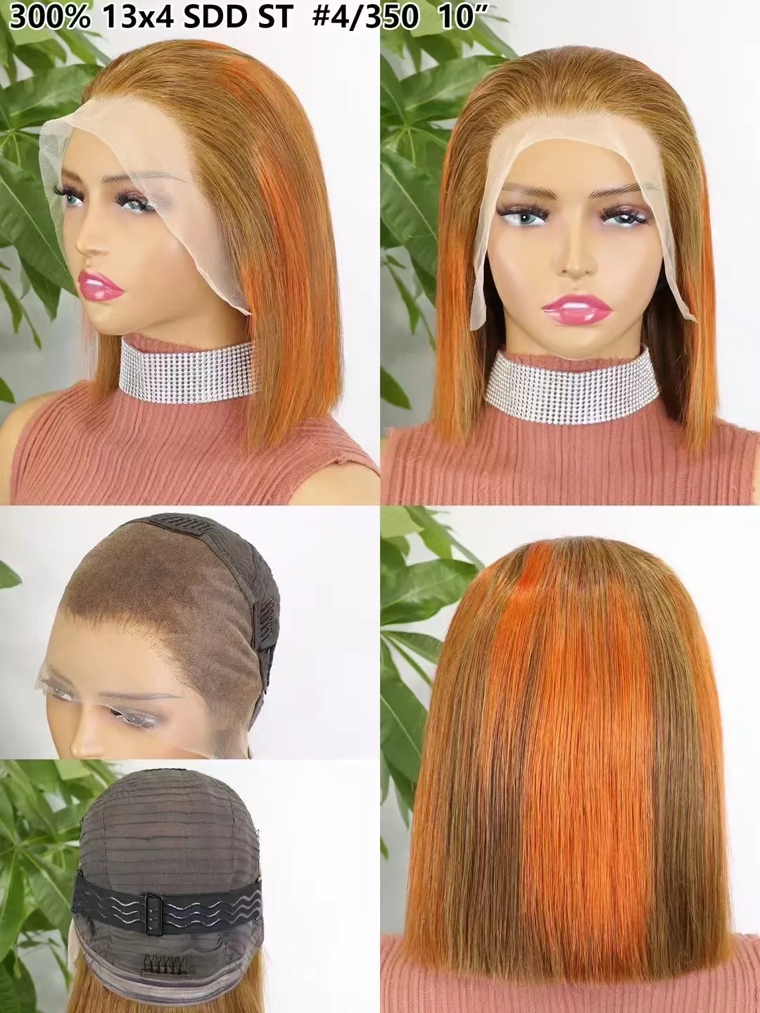 300% สั้นตรง Double Drawn BOB Wigs 13x4 โปร่งใสลูกไม้ด้านหน้าวิกผมผมมนุษย์ 100% ดิบบราซิล Remy ผมสําหรับผู้หญิง