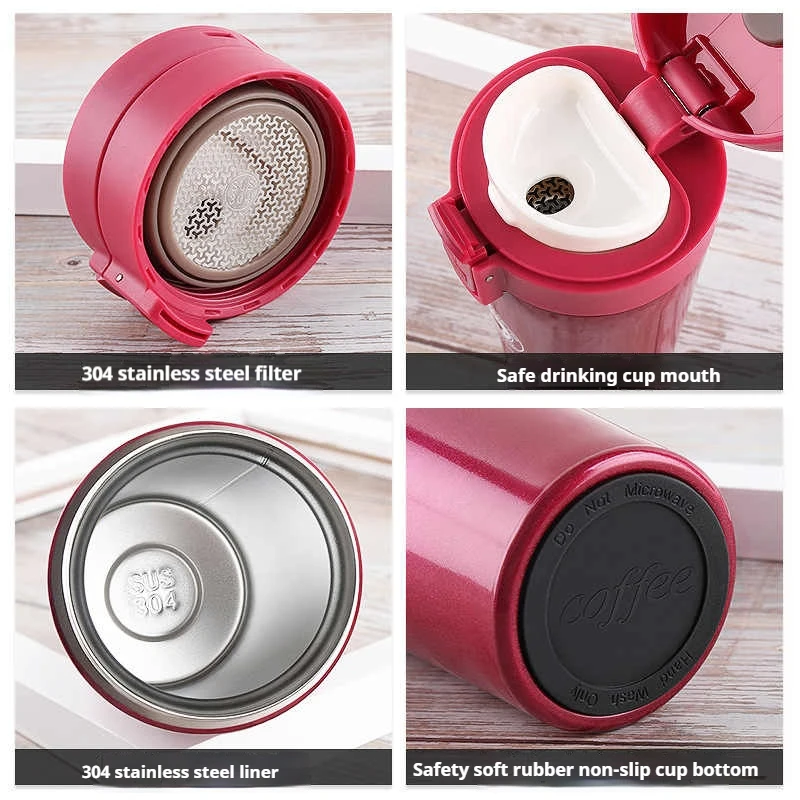 304 Stainless Steel Coffee Cup 380/510ML Tea Thermal Mug Double Wall Vacuum Flask Thermos Water Bottle Leak-proof Thermos Mug
