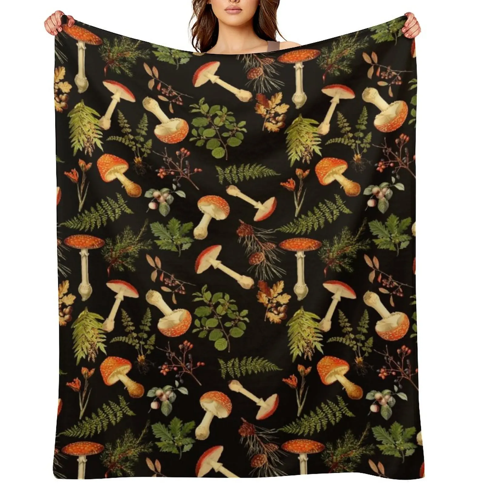 Thanksgiving Mushroom Harvest Throw Blanket blankets ands for sofa Travel Quilt Stuffeds Loose Blankets