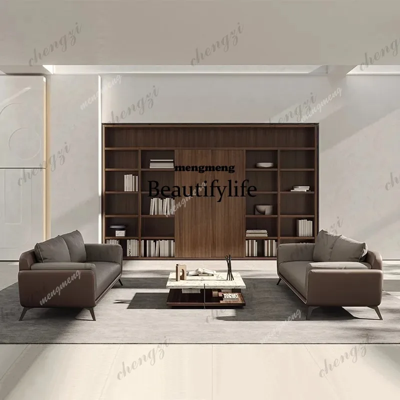 

R134 Leather Minimalist Office Sofas Business Reception Boss Meeting Office Sofas Area Leisure Office Furniture Ambony Seza