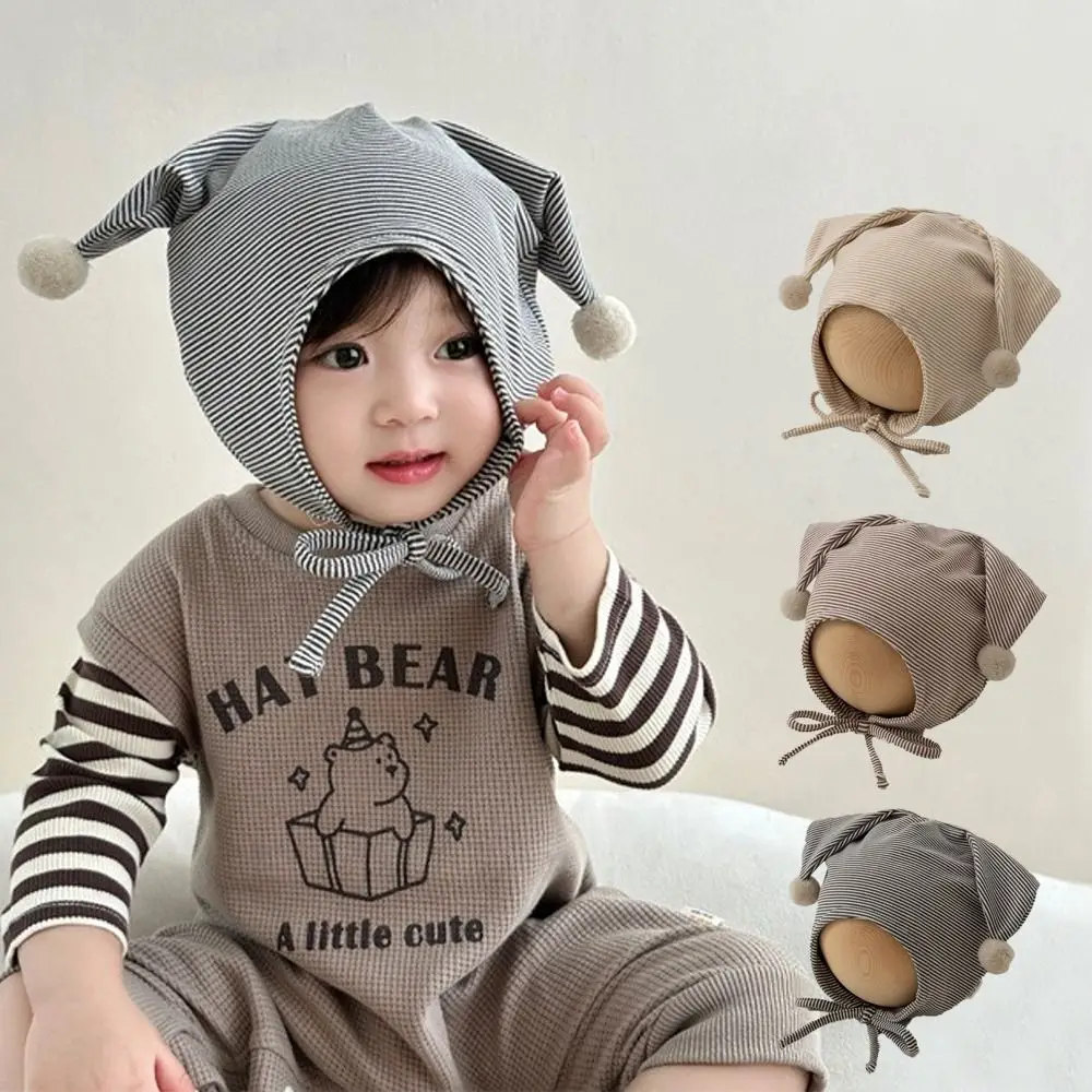 

Ins Cute Baby Fetal Cap Soft Tie Strap Newborn Beanie Hat Sweet Cat Ear Infant Bonnet Hat Photography Props