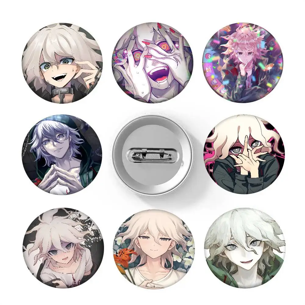 Anime Characters Nagito Komaeda Round Badge Lapel Pin Backpack Clothing Jewelry Accessories Gift Brooch