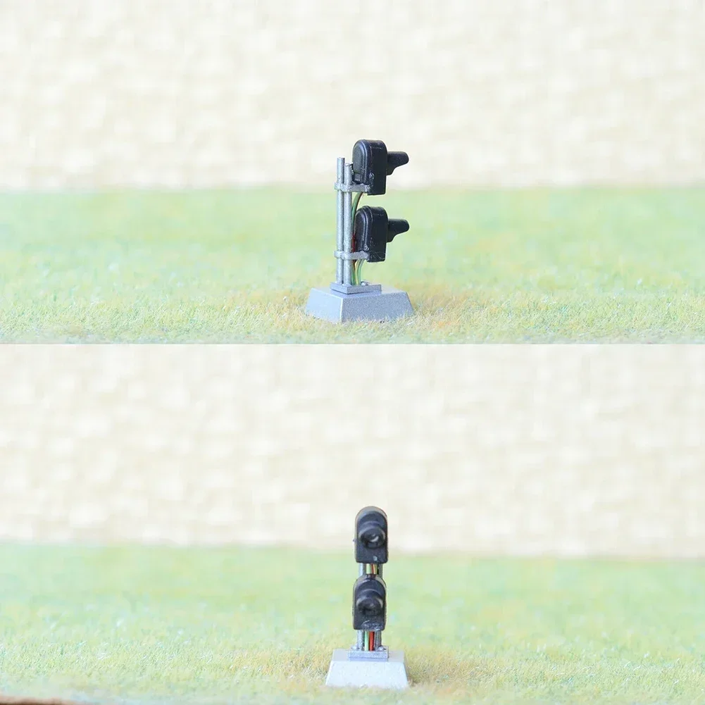 HO Scale Dwarf Searchlight Signal Ground 2 Targets Green/Red Dwarf Signals DIY Train Railroad Building Landscape