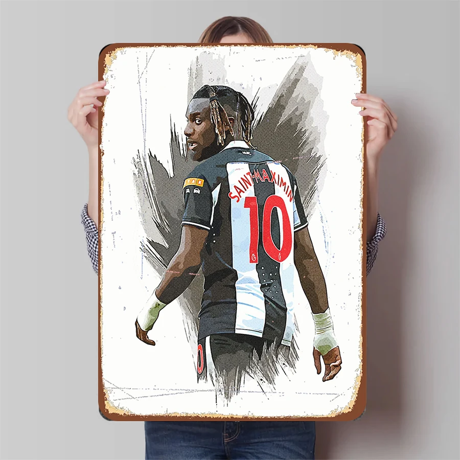 Allan Saint-Maximin Newcastle United No.10 Football Star Metal Wall Art Sports Decor Souvenir for Fans