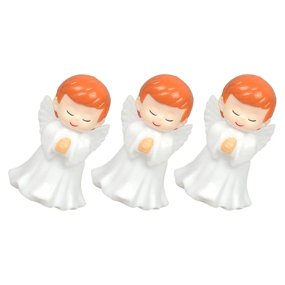 3Pcs Angel Garden Decoration Cute Guardian Mini Plastic Praying Sculpture Christmas Party Outdoor Table Ornament for Home