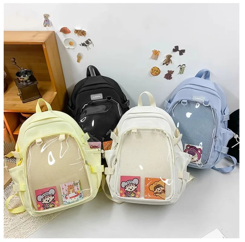 

Ita Bag New Summer Transparent Backpacks for Women 2024 High-capacity Canvas School Bags Teenage Girls Candy Color Rucksack