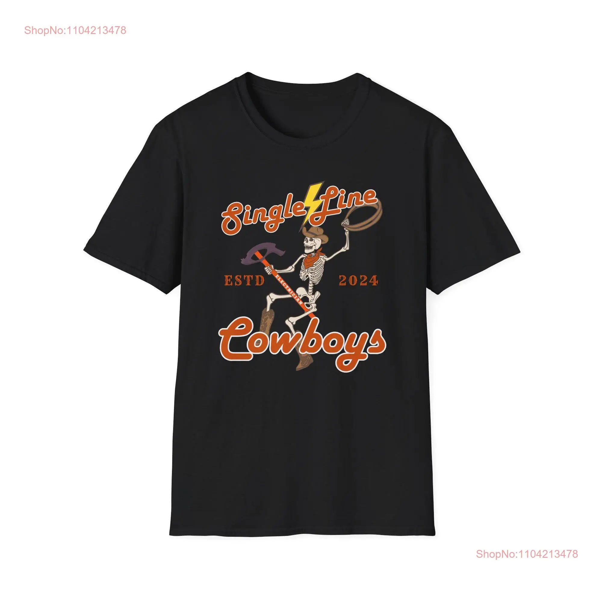 Electrician T Shirt for Journeyman Apprentice Single Line Cowboys God's Silliest Goose Front Print long or short sleeves