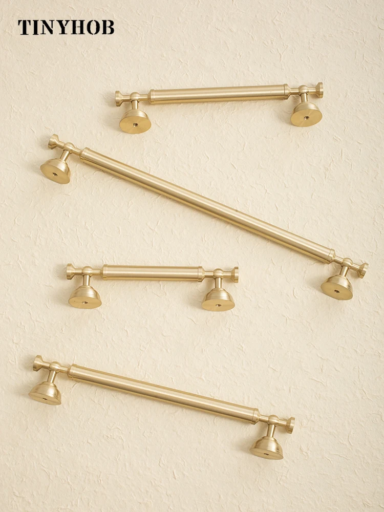 Tinyhob Luxury Brass+Pink Crystal  Handles and Knobs Green Cupboard Pull for Kitchen Drawer Pulls / White Decorative Knob
