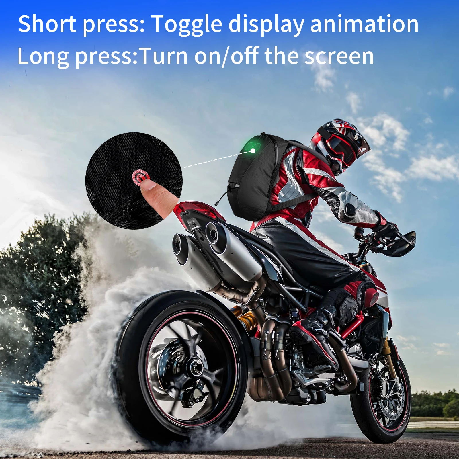 15L Colorful LED Backpack Riding Backpack Outdoor Hiking Backpack For Bike Riding Men Women Lightweight Backpack