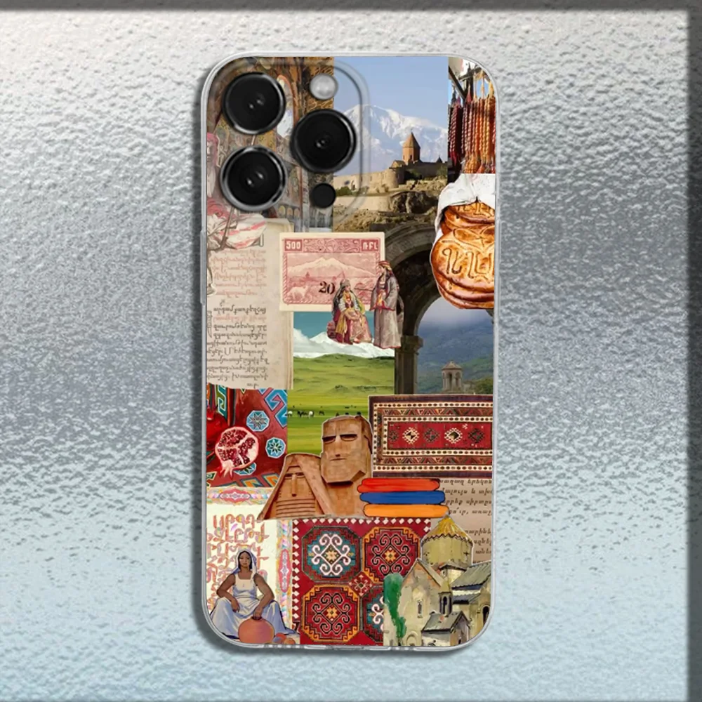 أرمينيا العلم جواز السفر جراب هاتف آيفون 16 15 14 13 12 11 برو ماكس Mini X XS SE 7 8 Plus 16E للصدمات سيليكون لينة غطاء