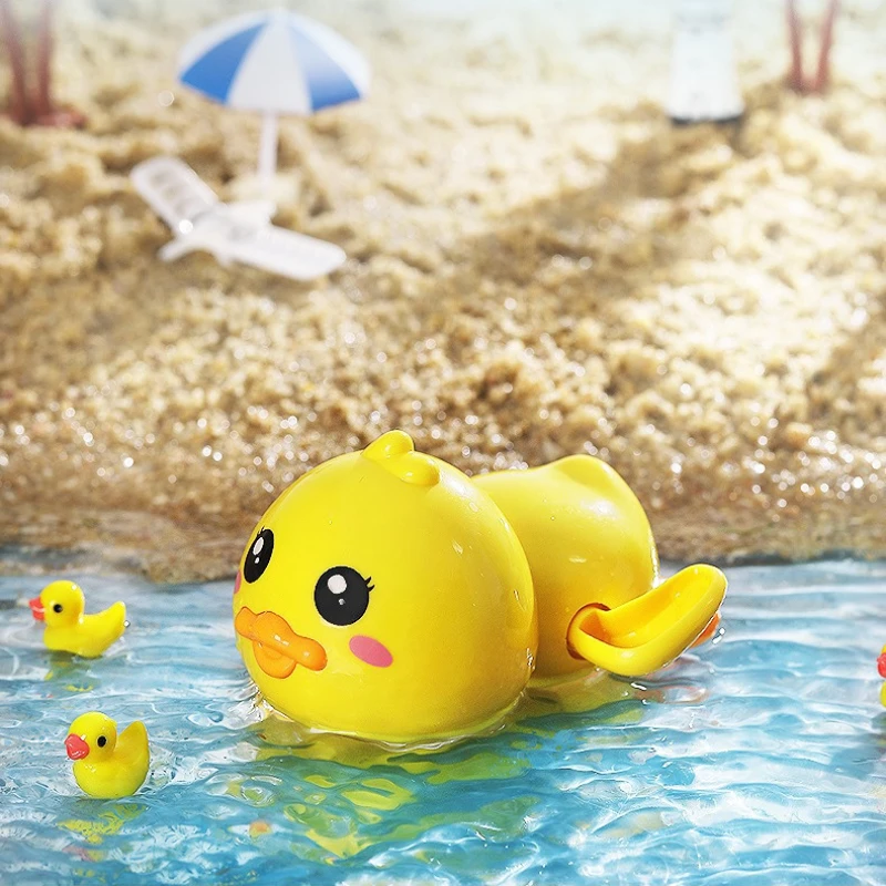 Cute Swimming Duck Bath Toys for Toddlers Floating Wind Up Toys for 1-3 Year Old Boy Girl Newborn Baby Bathtub Clockwork Toys