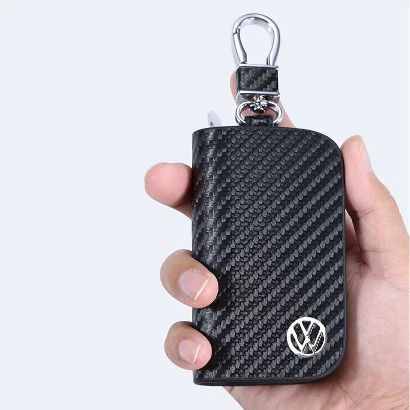 Leather Car Key Cover Holder Keychain Case For Volkswagen Sharan Golf Passat Jetta Touareg Tiguan Polo Scirocco Polo Accessories