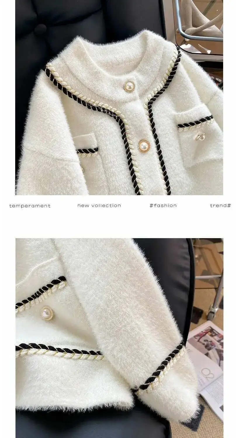 Modische, vielseitige Jacke, lockere Frühlings- und Herbst-Neue Strickjacke