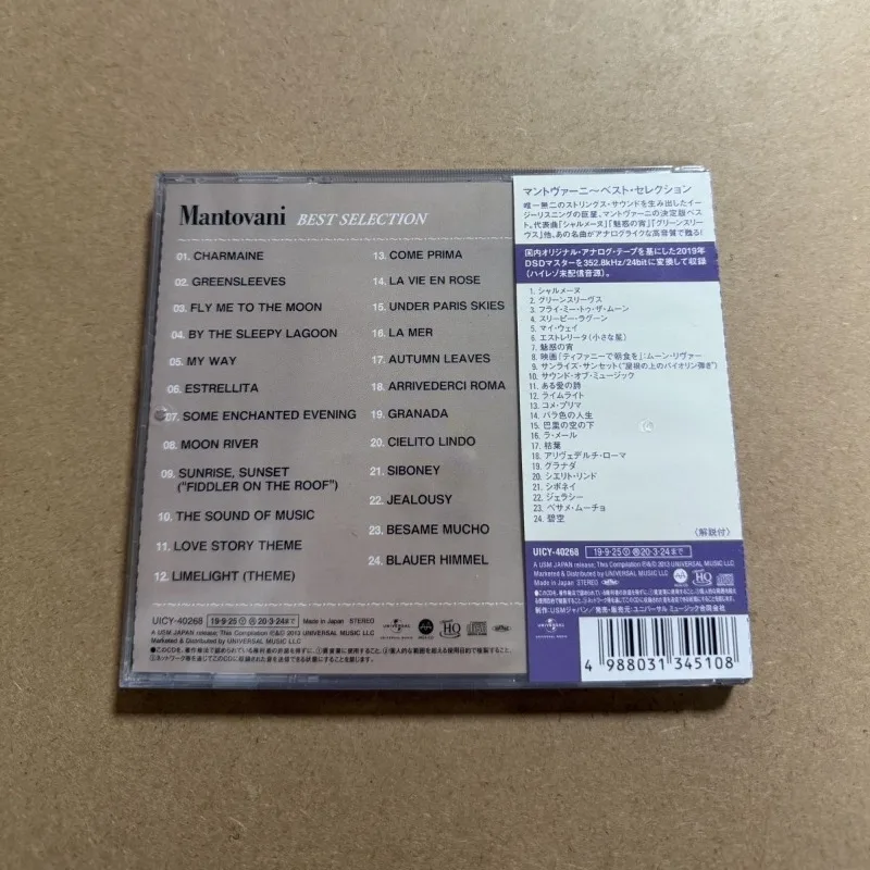 

24 Carefully Selected CD Tracks of Mantovani Light Music HQCD MQA Mastered Classic Light Orchestral Collection Audiophile Album