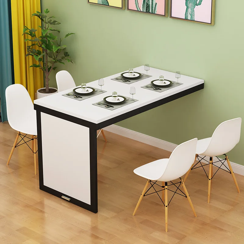 Wall-mounted Folding Dining Table With Minimalist Design, Perfect For Small Spaces