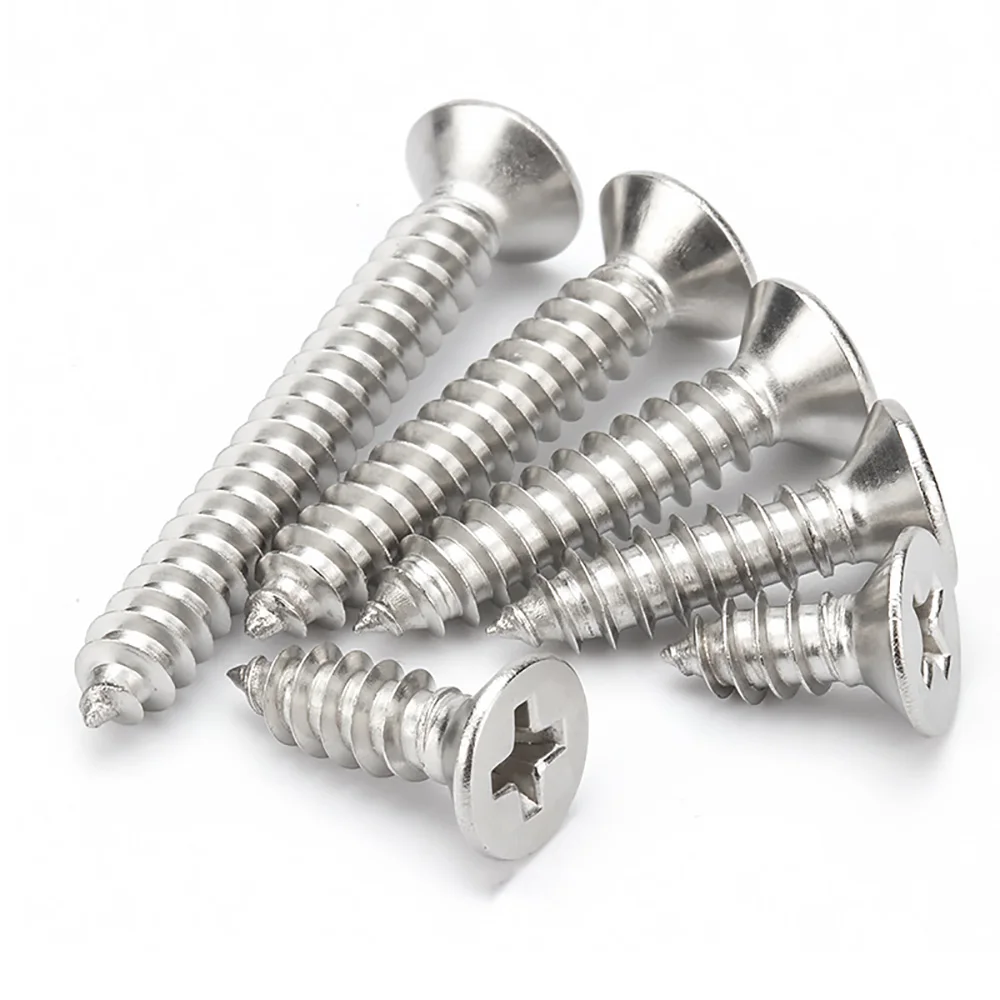 100-250pcs M1 M1.2 M1.4 M1.7 M2 M2.2 M2.6 Phillips Flat Head Self-tapping Screw A2Stainless Steel Countersunk Heads Cross Screws