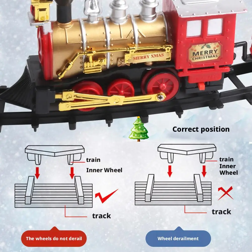 Christmas Series Classical Remote Control Small Train Track Electric Steam Track Train Model Lights Children's Holiday Gifts