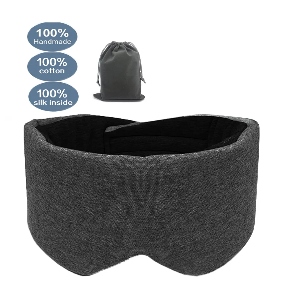 Large Size Sleeping Mask Cotton Eye Mask Full Coverage Breathable Sleep Mask Blackout Eye Shades for Travel Sleep Mask Eye Patch
