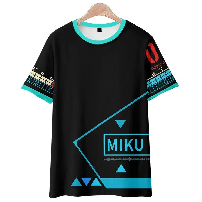 Hatsune Miku T-shirt Cartoon Short Sleeve Pants Set anime Vocaloid Boys Girls Around Quick Drying Home Costume Cosplay Clothing