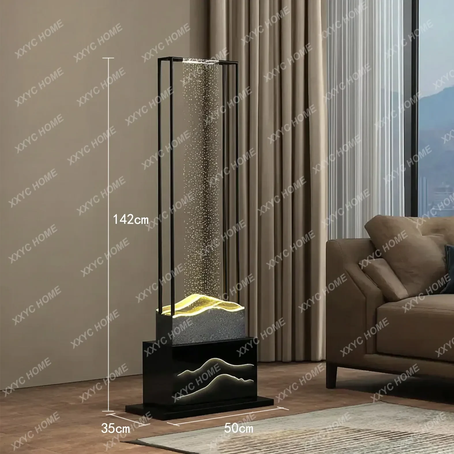 

Новинка: Декоративные фонтаны с текущей водой, подарки на новоселье, ландшафтные украшения из нержавеющей стали, для гостиной, с циркуляцией воды, напольный светильник.