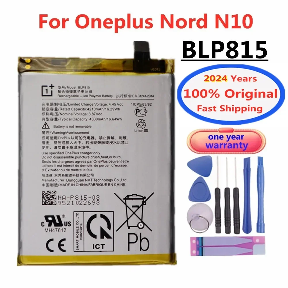 2024 Years BLP815 1+ Original Battery For OPPO Oneplus Nord N10 Mobile Phone Battery 4300mAh High Quality Bateria + Tools