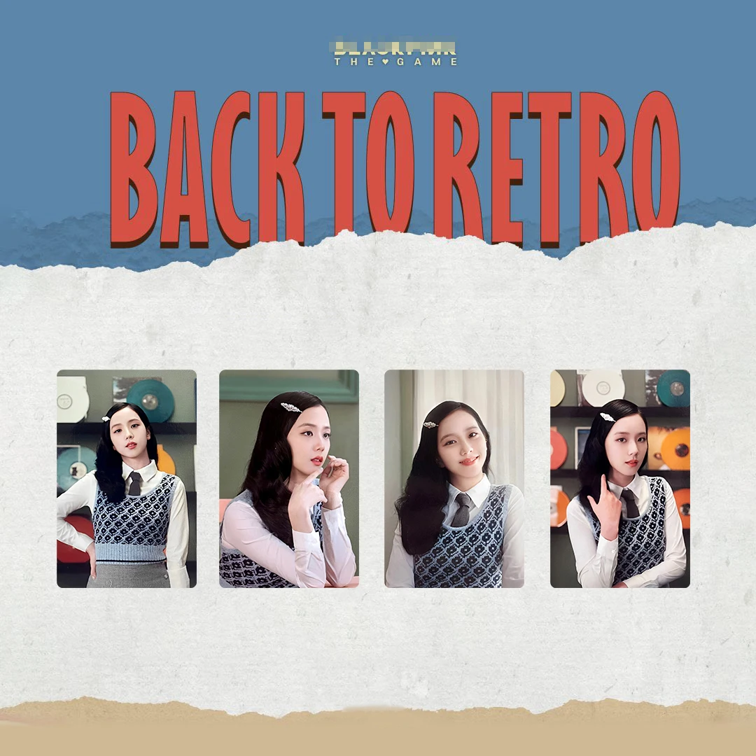 BP retro game box personal card JISOO,JENNIE, ROSE,LISA