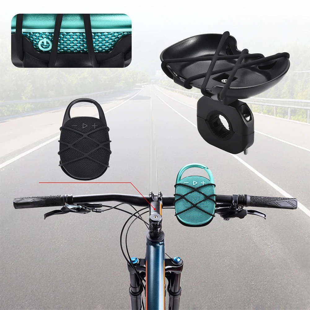 Bicycle Speaker Rack Adjustable Strap Bike Handlebar Mounting Bracket Anti-Slip for  Clip5/4 Bluetooth-Compatible Speaker
