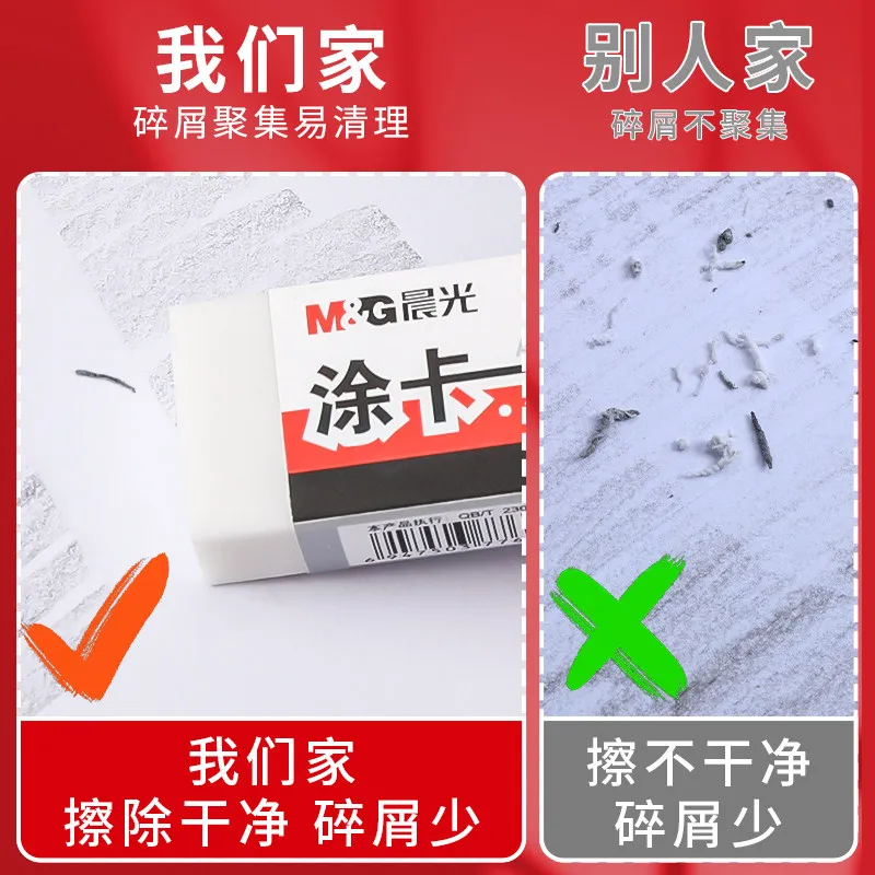 M&G AXP96412 No Residue 2B Pencil Eraser Classic Stationery Gifts for Students Ideal for Exam Answer Sheet Writing & Art Drawing