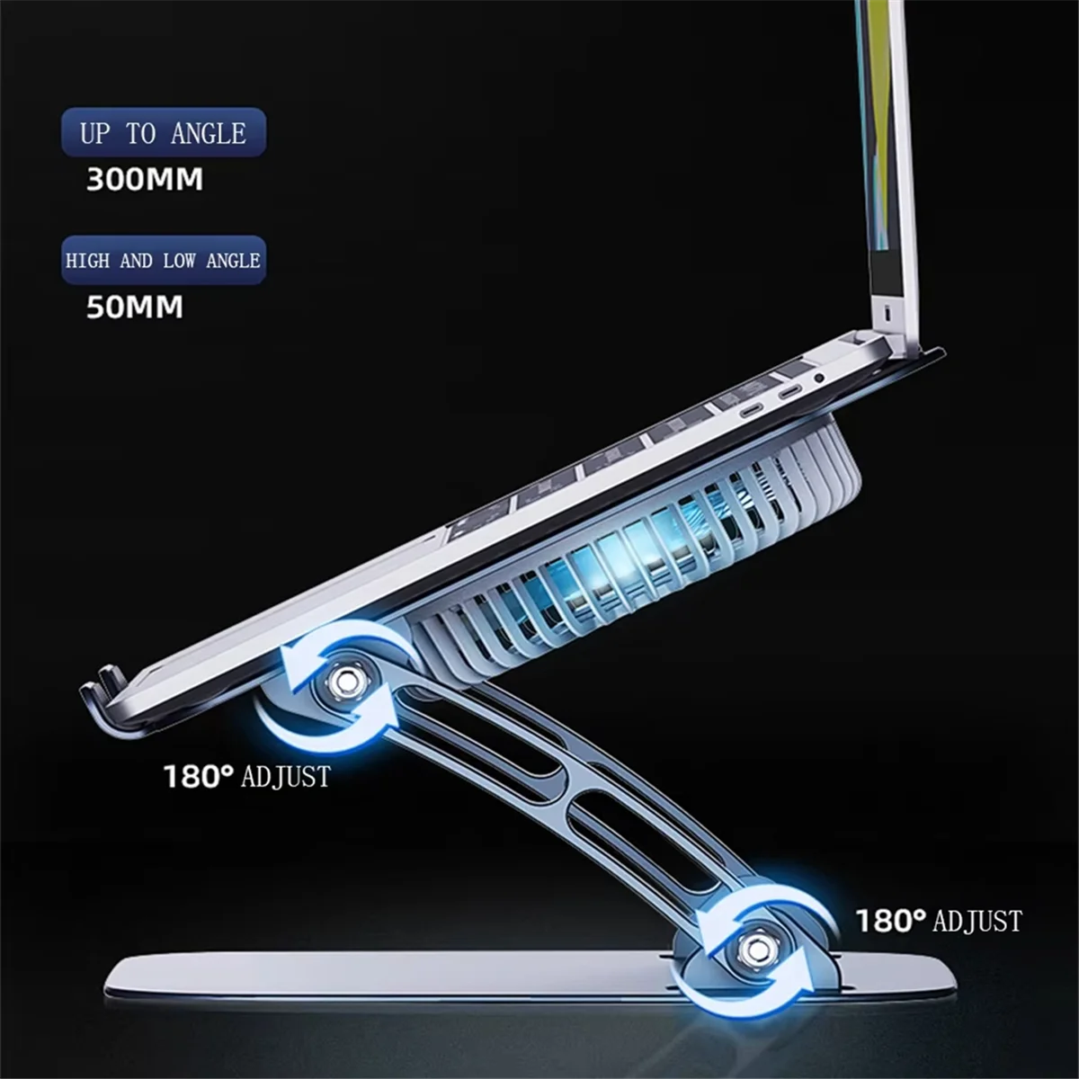 

NEW Laptop Tablet Foldable Stand with Cooling Fan Heat Stand for Laptop Desktop Cooler Aluminum Notebook Holder Silver