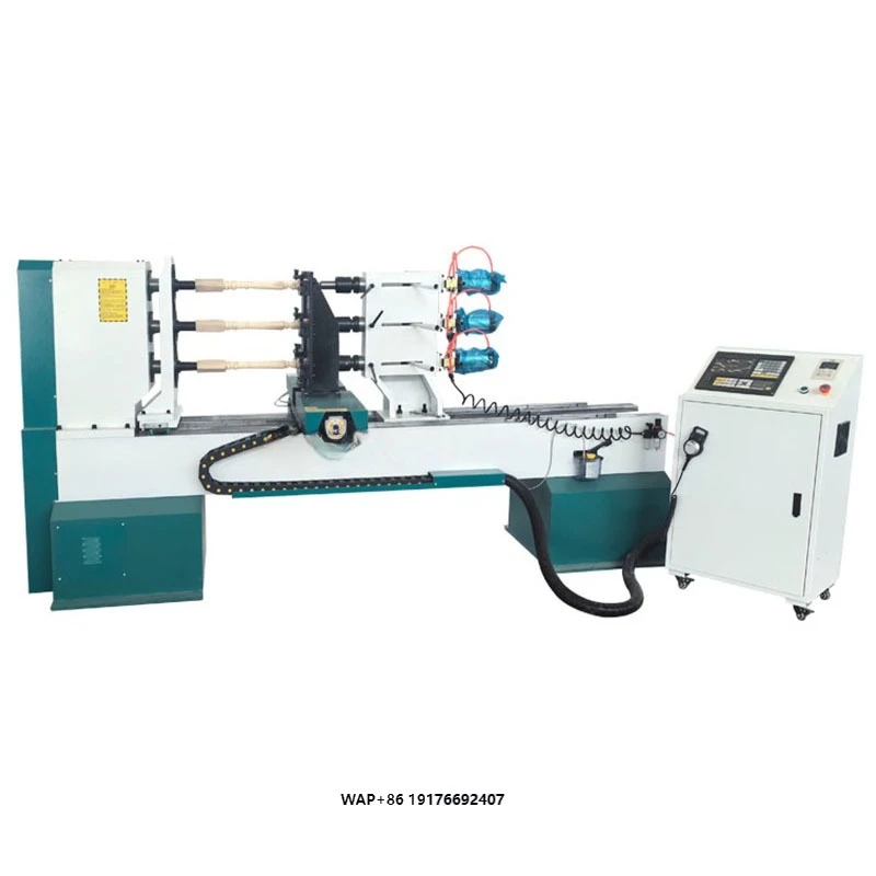 3 Axis 4 Spindles Chair Legs Hockey Sticks Automatic CNC Wood Turning Milling Lathe/ CNC Woodworking Turning Machinery