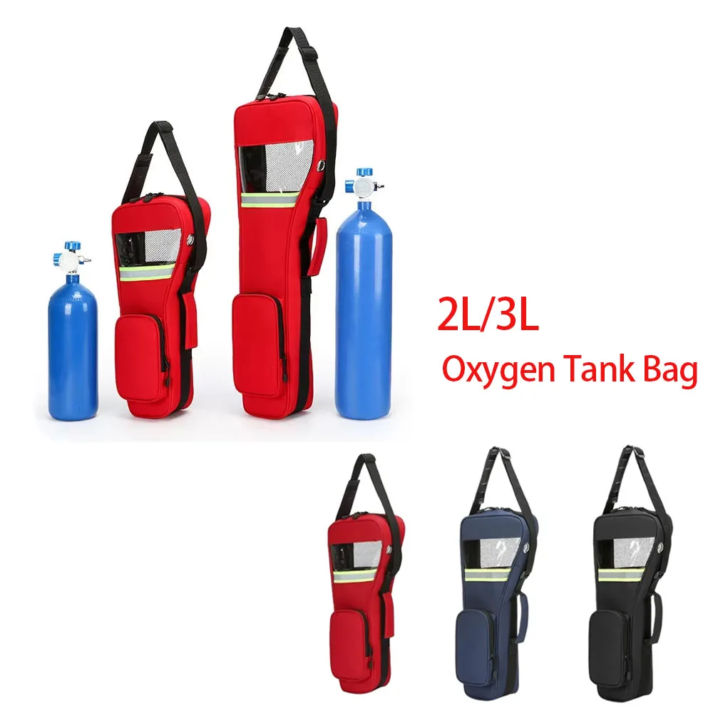 2l-3l-酸素タンクショルダーバッグオックスフォード調節可能なショルダーストラップシリンダーホルダーキャリアポーチ緊急アクセサリー用