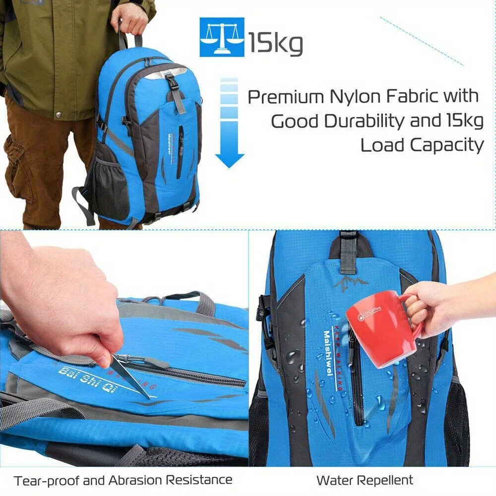 Mochila al aire libre para hombre, mochila de viaje de gran capacidad, ligera, informal, para senderismo, bolsa deportiva impermeable para viaje y montañismo